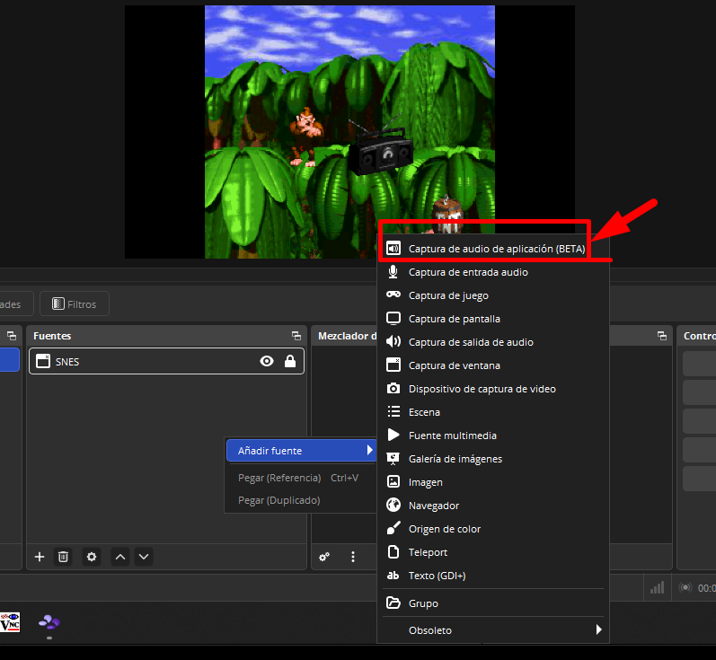 Captura de ventana emulador